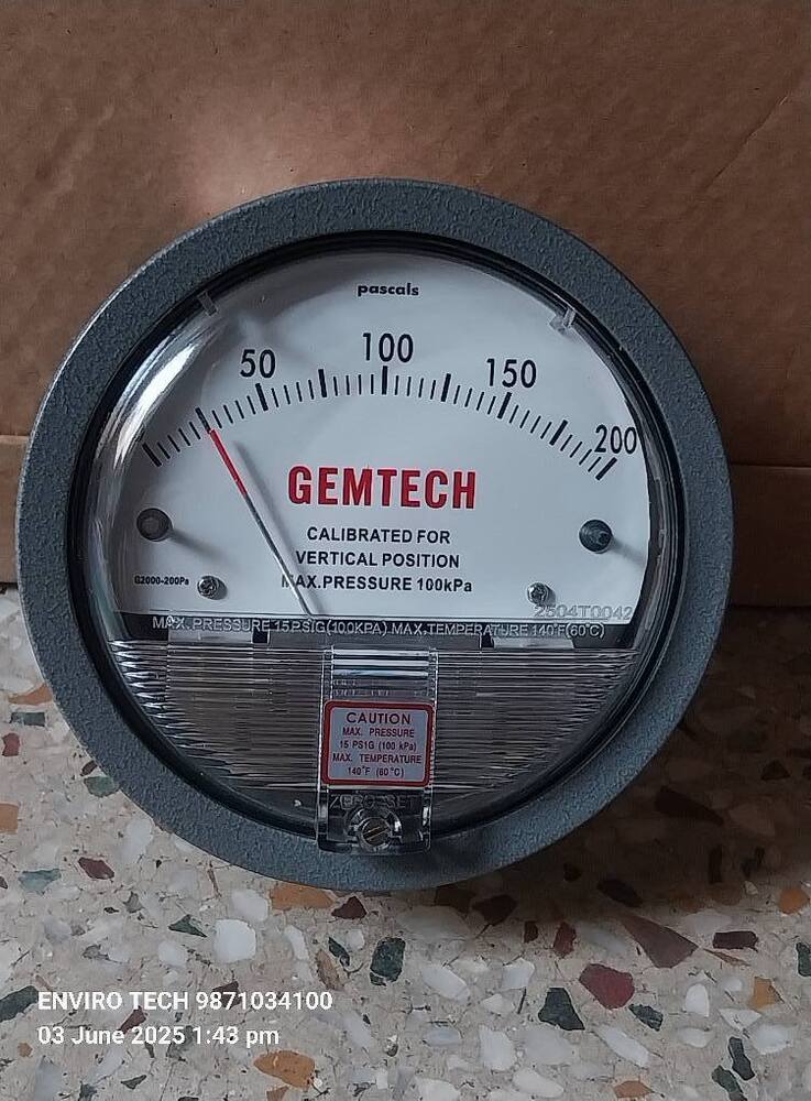 GEMTECH DIFFERENTIAL PRESSURE GAUGE FOR NARALA
