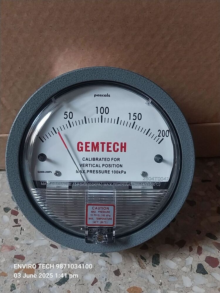 GEMTECH DIFFERENTIAL PRESSURE GAUGE FOR NARALA