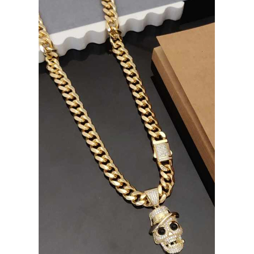 Hiphop Moissanite Pendant And Charm With Diamond Skull Logo And Cuban Design Chain - Color: Different Available