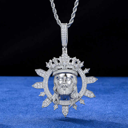 Moissanite Diamond Iced Blinged Out Jesus Piece Hip Hop Style Pendant Fashionable Jewelry - Color: Different Available