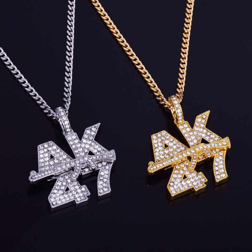 14K Gold And Silver Iced Out Cuban Link Pendant Moissanite Necklace - Color: Different Available