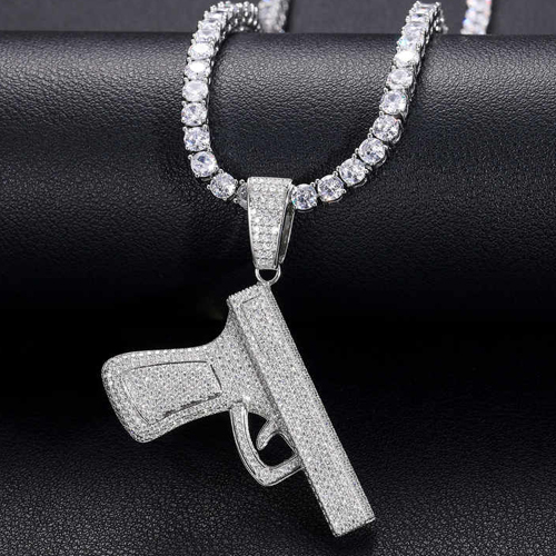 Iced 925 Sterling Silver Pendant - Color: Different Available