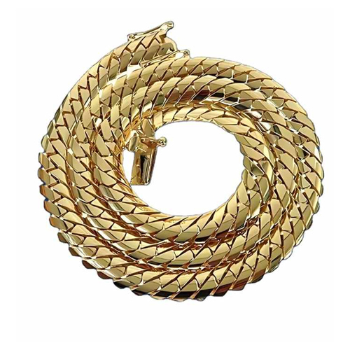 Men'S 14K Gold Solid Mini Cuban 9.5 Mm Link Chain - Color: Different Available