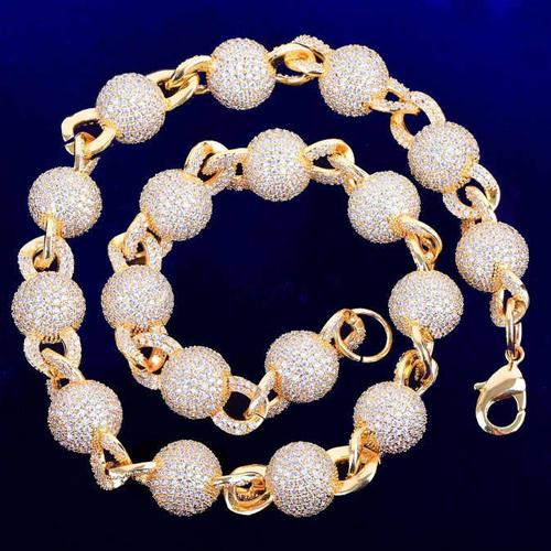 Men'S 15Mm Iced Blinged Out Hip Hop Prong Set Chain - Color: Different Available
