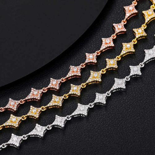 925 Sterling Silver Hip Hop Super Star Necklace - Color: Different Available