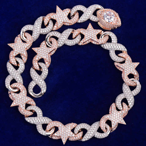 Infinite Ice Star Moissanite Necklace Iced Blinged Out Prong Set - Color: Different Available