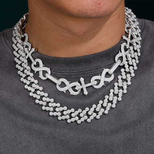 Luxury 925 Solid Silver Moissanite Diamond Necklace - Color: Different Available