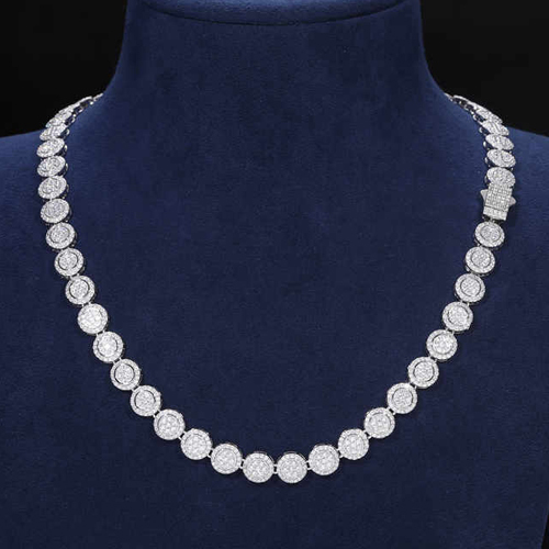 9Mm Round Vvs Moissanite Diamond Necklace - Color: Different Available