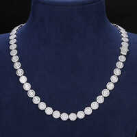 9mm round VVS Moissanite Diamond Necklace