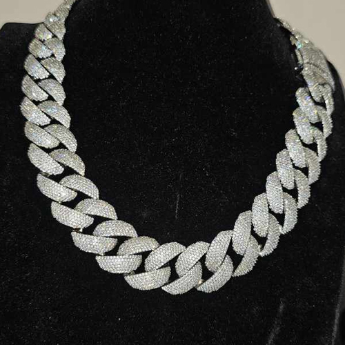 24Mm Hip Hop Micro Pave Diamond Chain Big Heavy Miami Cuban Link Necklace - Color: Different Available