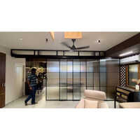 Telescopic Sliding Wall With Fluted Glass - Application: Industry