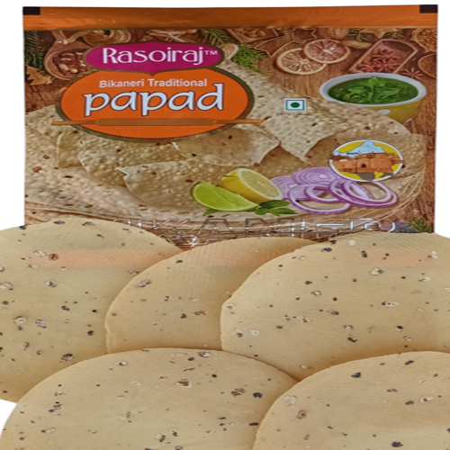 400Gm Spicy Rasoiraj Moong Dal Papad - Color: Natural