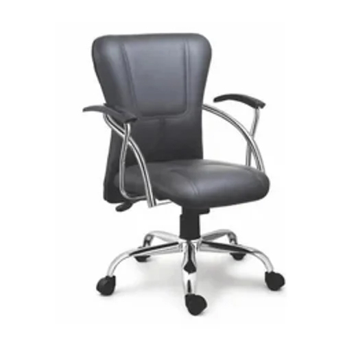Da Urban Medium Back Leather Executive Chair - Color: Black