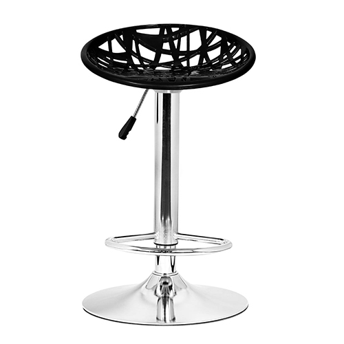 Da Urban Spiderweb Height Adjustable Bar Stool - Color: Black & Sliver