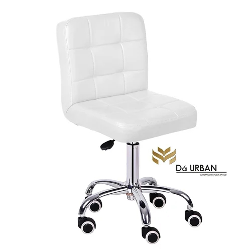 White Da Urban Cadbury Height Adjustable Bar Stool With Wheels