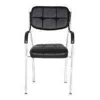 DU-267 Da Urban Barfi Black Leatherette Visitor Chair with Arms