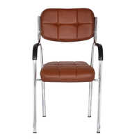 Tan Da Urban Barfi Leatherette Visitor Chair with Arms