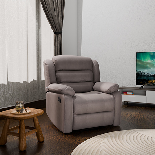 Grey Da Urban Paradise Puffy Velvet Recliner Chair