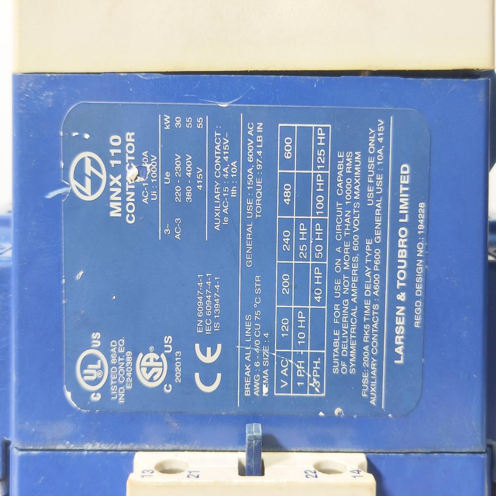 L&T MNX110 MAGNETIC CONTACTOR