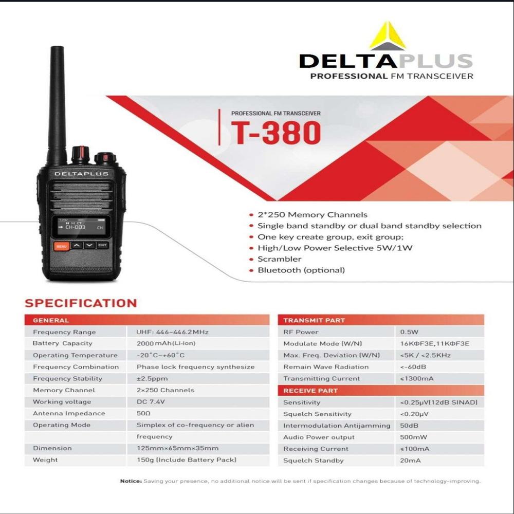 Delta Plus D380 WalkieTalkie