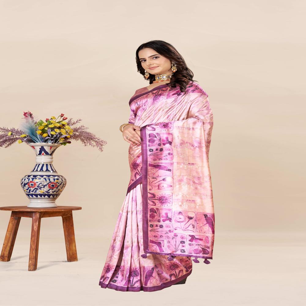 Purple And Pink Color Saree