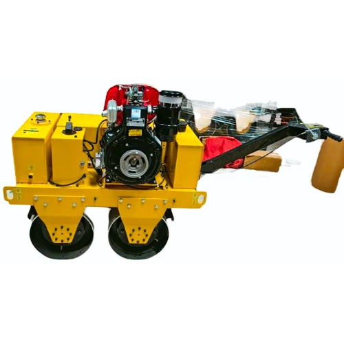 Walk Behind Double Drum Roller - Color: Yellow