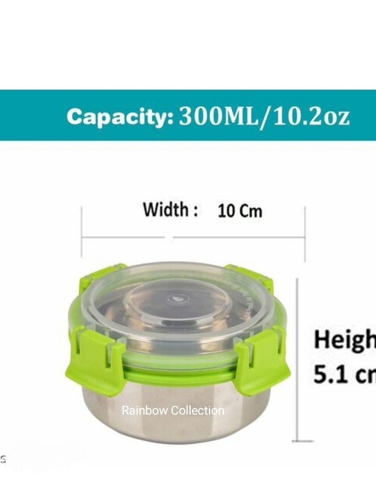Stainless Steel Leak Proof Lunch Box With Bag , 300 ML Each Containers