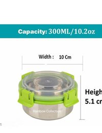 Stainless Steel Leak Proof Lunch Box With Bag , 300 ML Each Containers