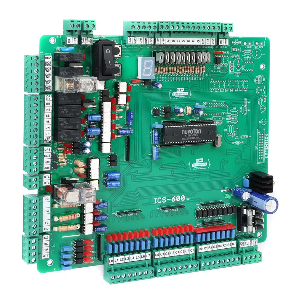 Green Ics-100 Logic Board For Single Speed Elevator