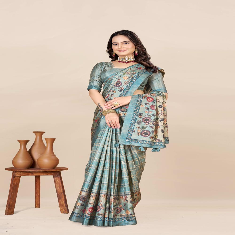 Chex Printed Saree