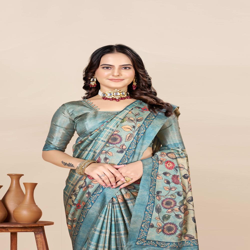 Chex Printed Saree