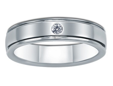 Forever Flush-Set Diamond Ring 18K White Gold 0.04 Ct Total Diamond Weight Diamond Clarity: Fl