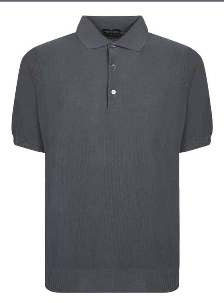 Dot Knit Polo T-Shirt - Color: Grey