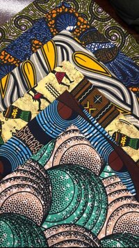 Authentic African Wax Print Fabric Pure Cotton - Color: Multicolour