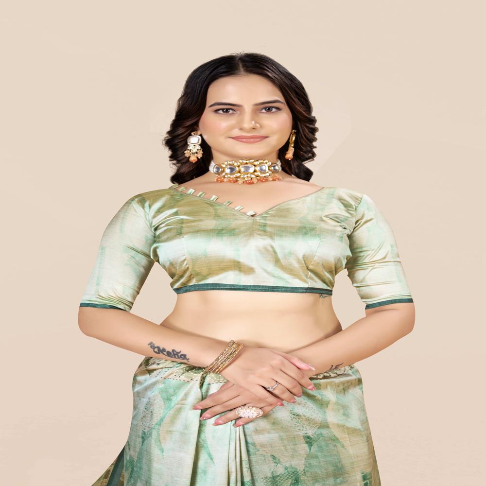 Green And Gold-toned Saree