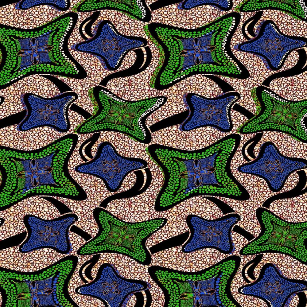 Premium 45 Width Wax Print Cotton Fabric - Color: Multicolour