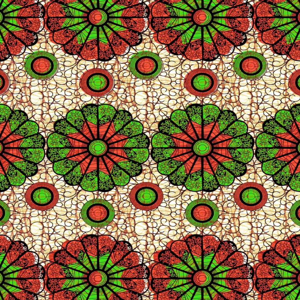 Premium 45 Width Wax Print Cotton Fabric - Color: Multicolour