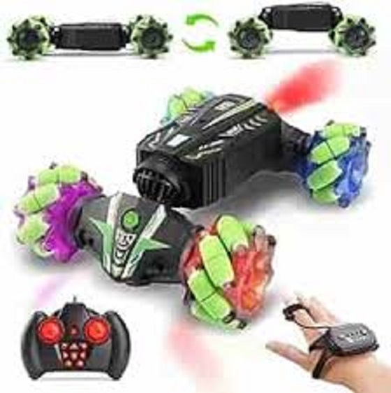 Twisting Spray Remote Stunt Car - 2.4ghz Gesture Sensor Control , Off-road Vehicle With 360 Flips, Lights & Music For Boys And Girls Kids
