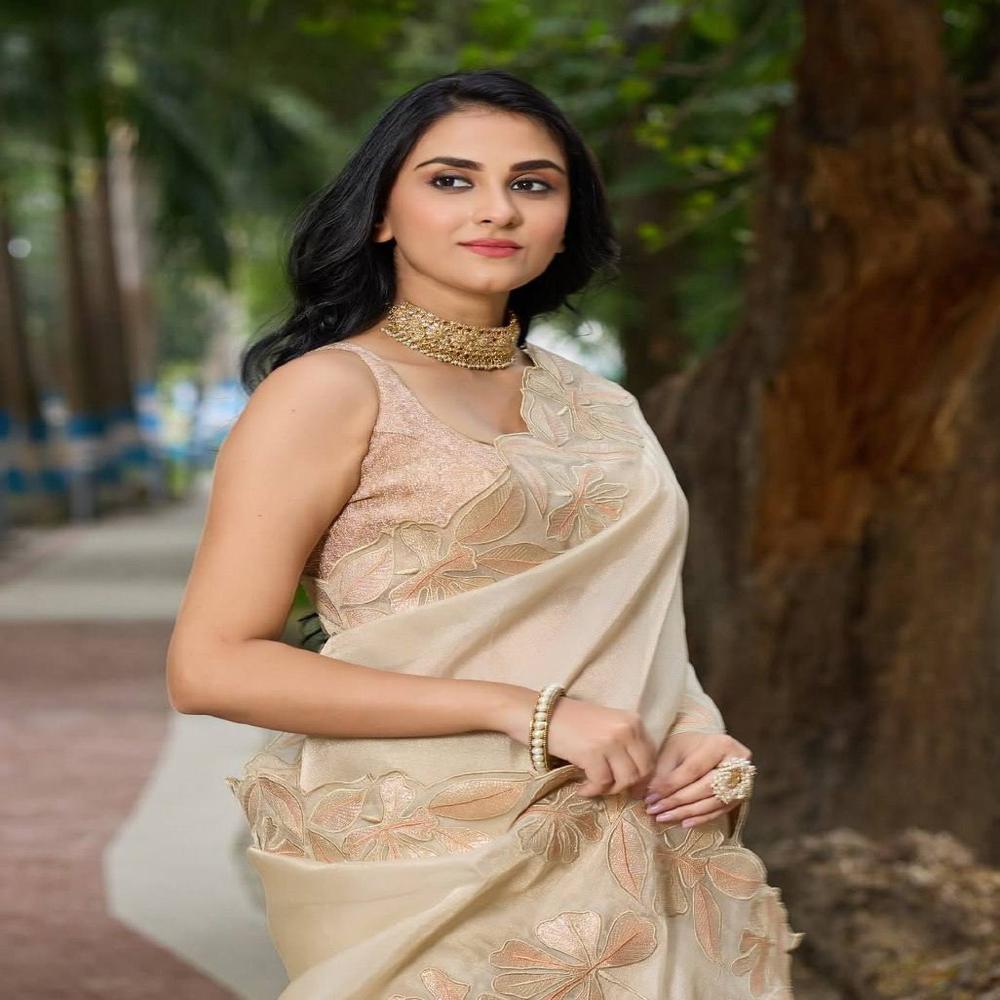 Bollywood Style Designer Saree - Color: Off White