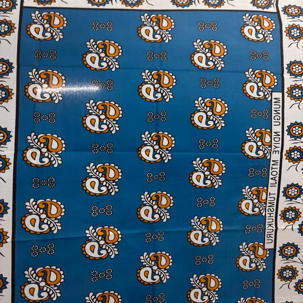 Khanga African Wax Print Fabric 45 Width 100% Cotton - Fabric Style: Knitted