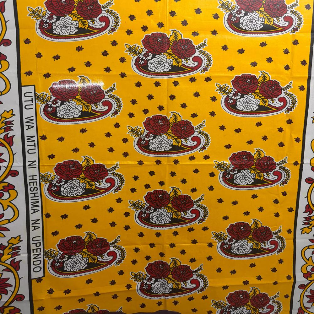 Khanga African Wax Print Fabric 45 Width 100% Cotton - Fabric Style: Knitted