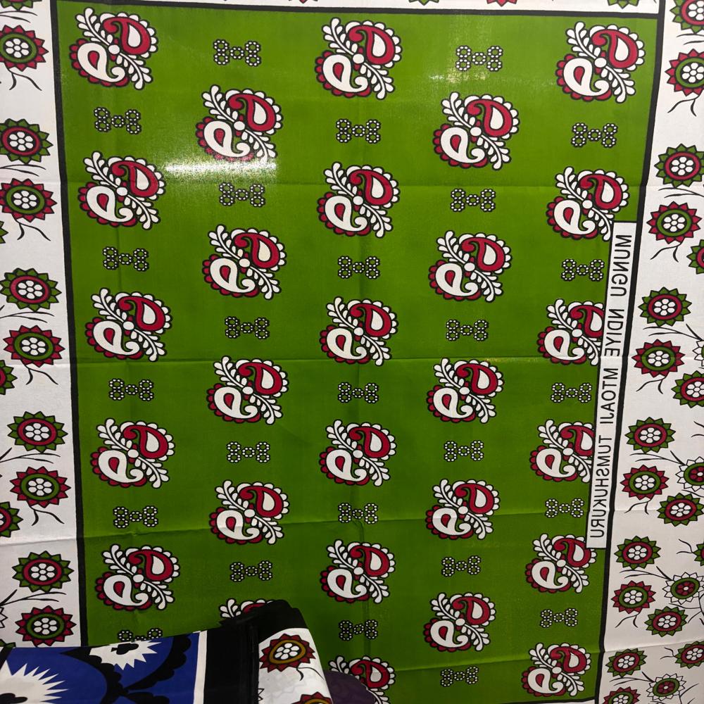 Khanga African Wax Print Fabric 45 Width 100% Cotton - Fabric Style: Knitted