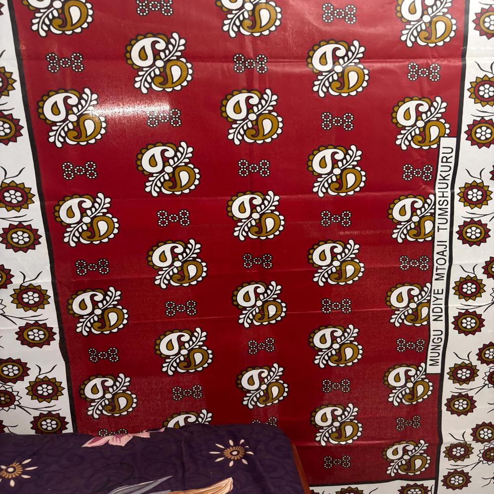 Khanga African Wax Print Fabric 45 Width 100% Cotton - Fabric Style: Knitted