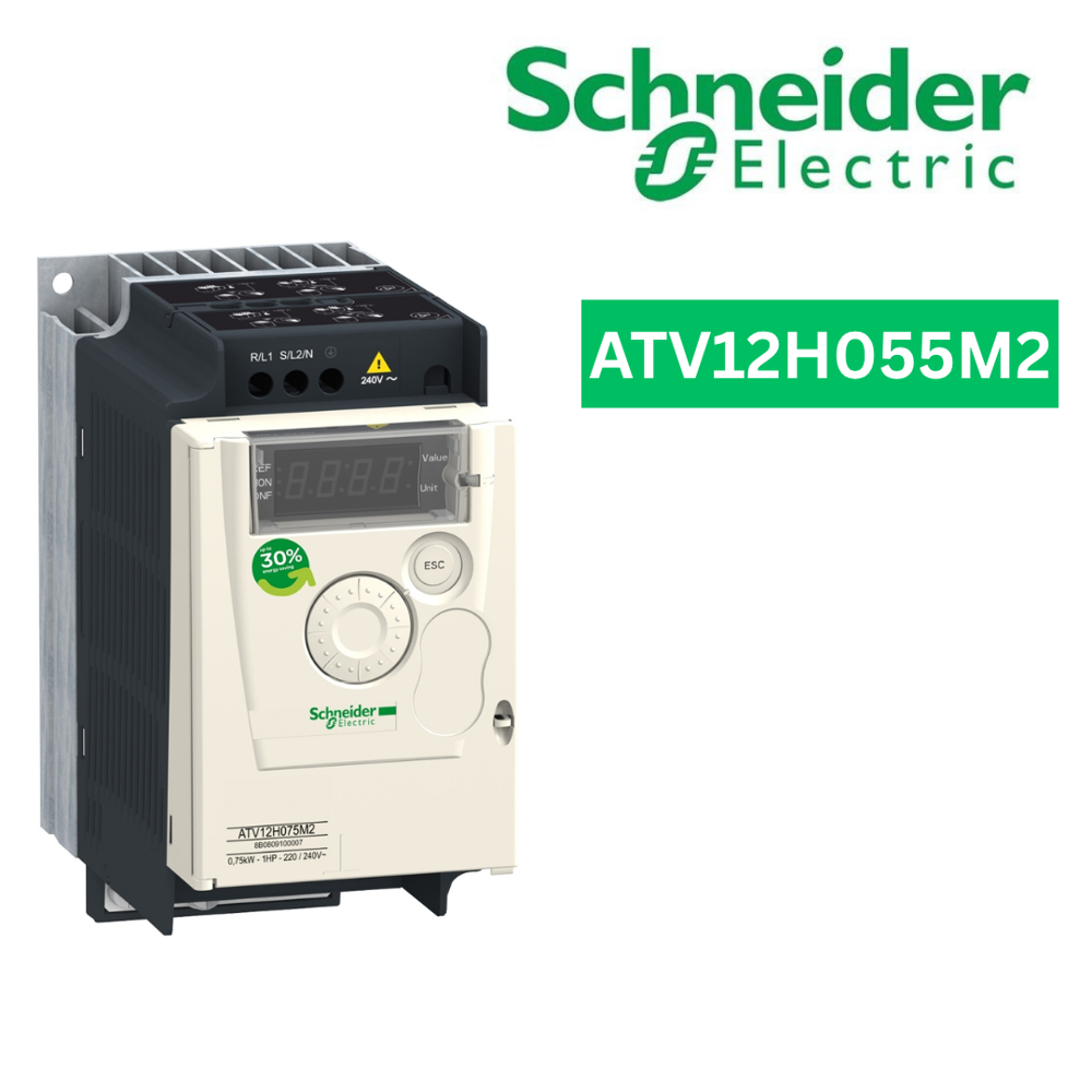 Atv12H055M2-Variable Speed Drive, Altivar 12, 0.55Kw, 0.75Hp, 200 To 240V, 1 Phase, With Heat Sink - Application: Simple Machine