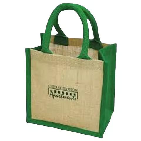 Womens Reusable Linen Tote Jute Bag with Custom Logo Printing PVC
