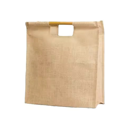 Wholesale Custom Natural Jute Linen Beach Tote Shopping Bag Reusable with Floral