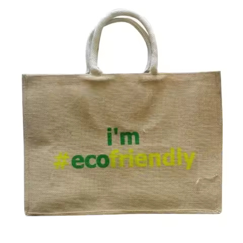 Wholesale Custom Printed Large Natural Eco-Friendly Hessian Shopper Bag
