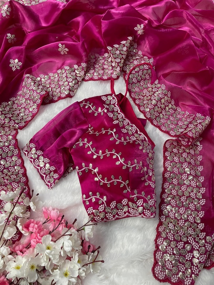 Pure Soft Silk Saree - Bust Size: 44 Inch (In)