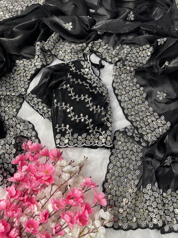 Pure Soft Silk Saree - Bust Size: 44 Inch (In)