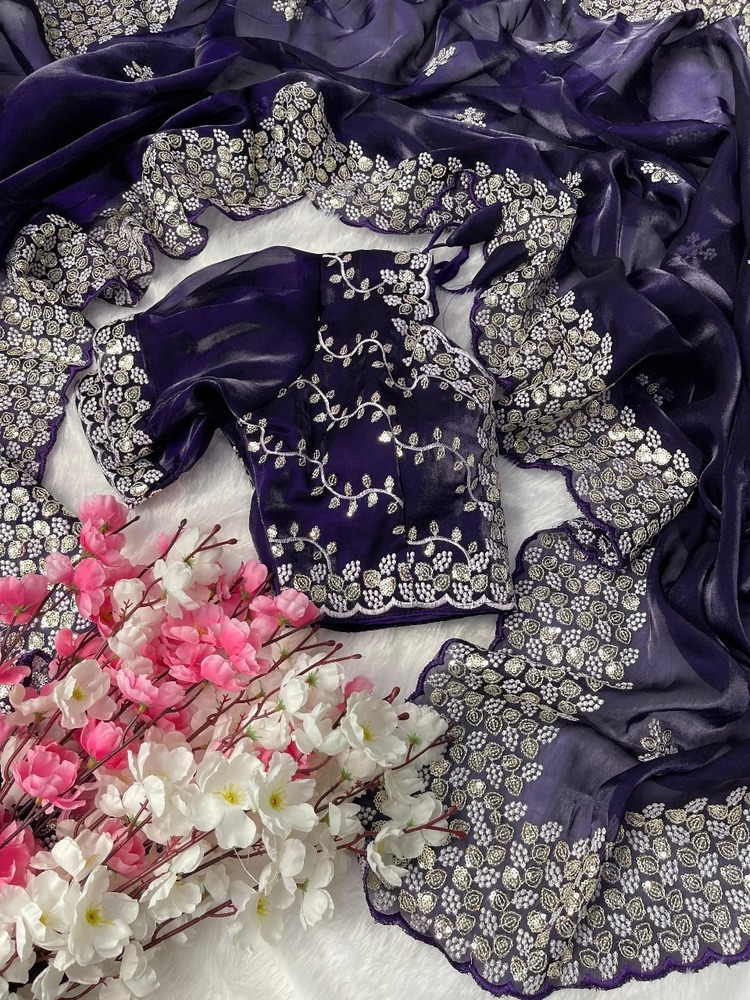 Pure Soft Silk Saree - Bust Size: 44 Inch (In)